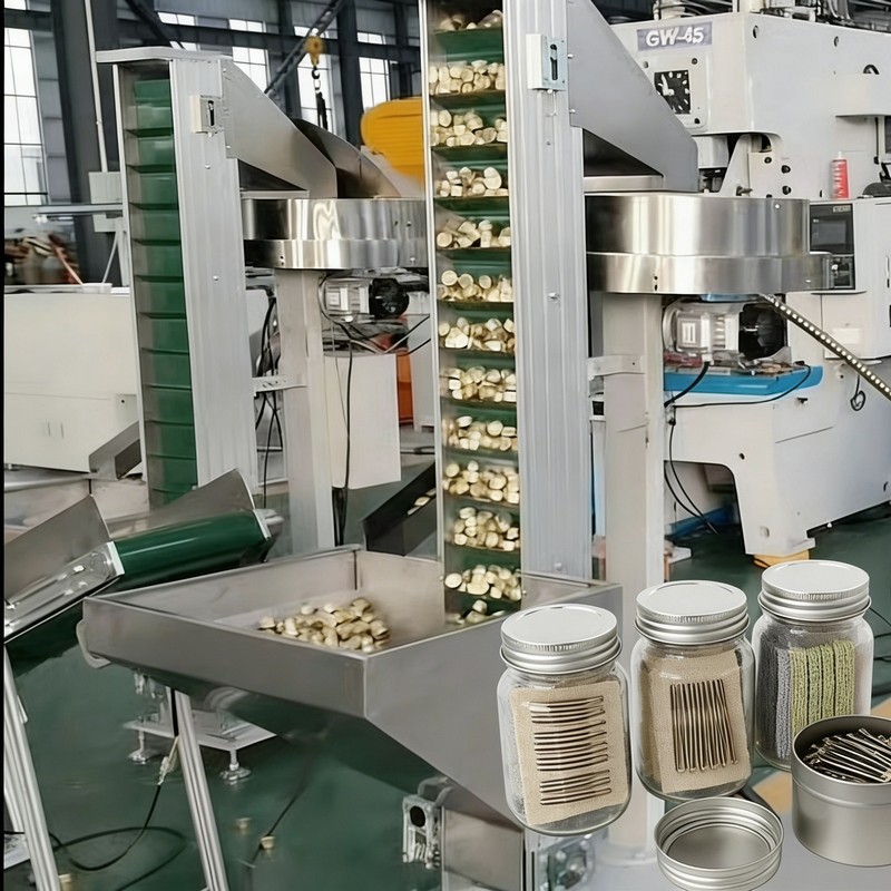 Framleiðslulína fyrir hárklemmur með snittum